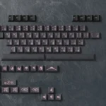 Premium Night Sakura R2 keycaps showcasing elegant Japanese cherry blossom design with deep hues and delicate pink accents.