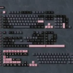 Premium Night Sakura R2 keycaps in a main display. Features elegant double-shot ABS with deep hues and delicate pink cherry blossom accents.