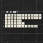 Office Love Retro PBT Dye-Sub Keycap Set displayed from various angles, showcasing its sophisticated grey, white, and purple vintage office aesthetic.