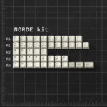 Office Love Retro PBT Dye-Sub Keycap Set, large base variant, featuring sophisticated grey, white, and purple keycaps for a premium vintage office aesthetic.