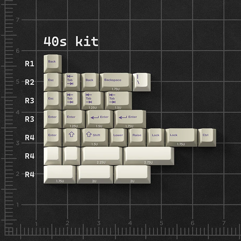 Office Love retro PBT dye-sublimated number pad keycaps, featuring sophisticated grey, white, and purple for a vintage office aesthetic.