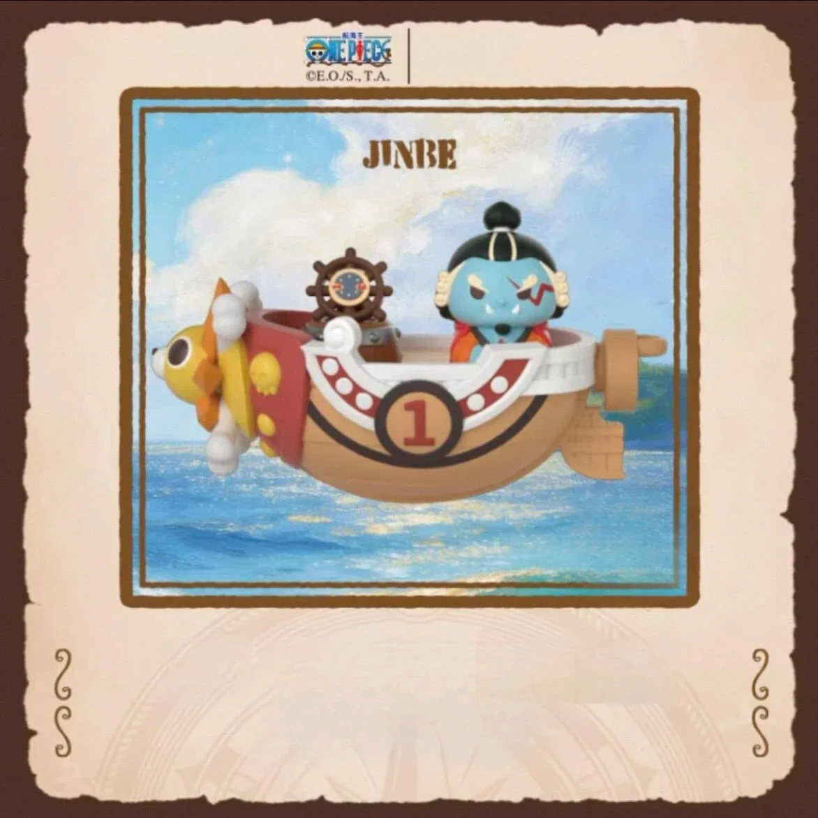 Vibrant One Piece Jinbe keycap, an collectible confirmed from an opened box, igniting your desk with iconic anime flair.