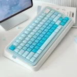 Pastel Pudding Jelly Keycap Set displayed from various angles, revealing its translucent, vibrant colors and playful dessert aesthetic for sweet desk.