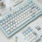 Fashion Girl PBT backlit keycaps set showcasing modern silhouette designs and translucent effects, perfect for captivating backlit keyboards.