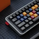 A multi-angle view of the durable MONTAGE Dye-Sub PBT Cherry Keycaps Set, highlighting its sleek, polished finish and crisp.