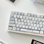 Sweet Checker PBT side-lit keycaps. Views highlight charming plaid, crisp legends, unique side-lighting for cozy, durable, joyful typing.