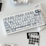 Sweet Checker PBT side-lit keycaps charmingly displayed, highlighting the durable plaid design and unique side-lit legends for a joyful.
