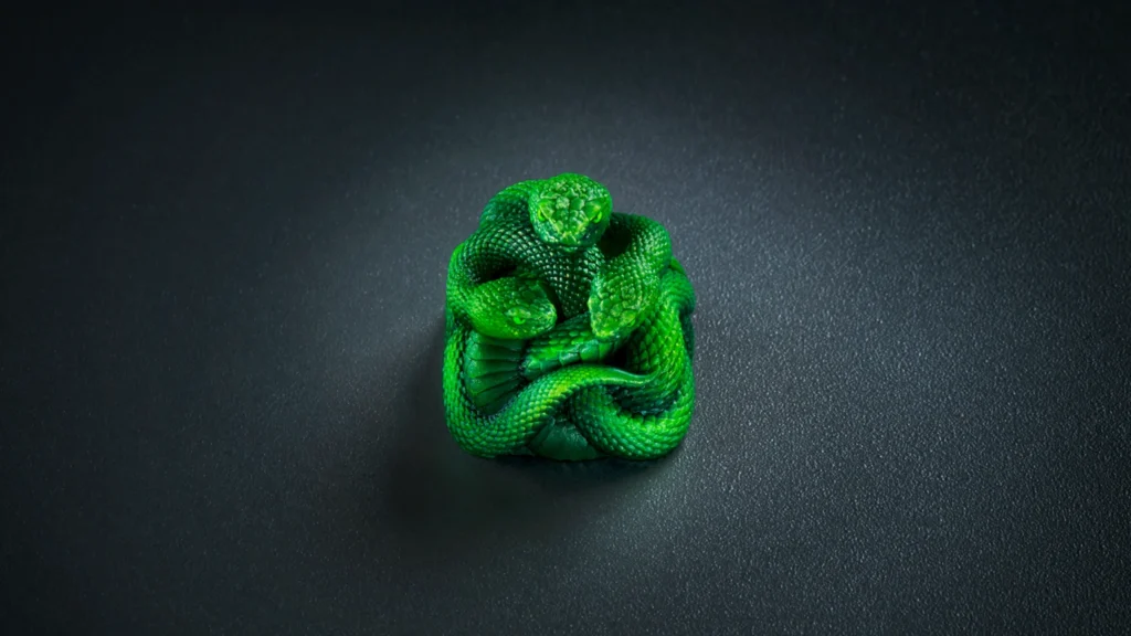 Razer Triple-Headed Snake artisan keycap on a dark surface