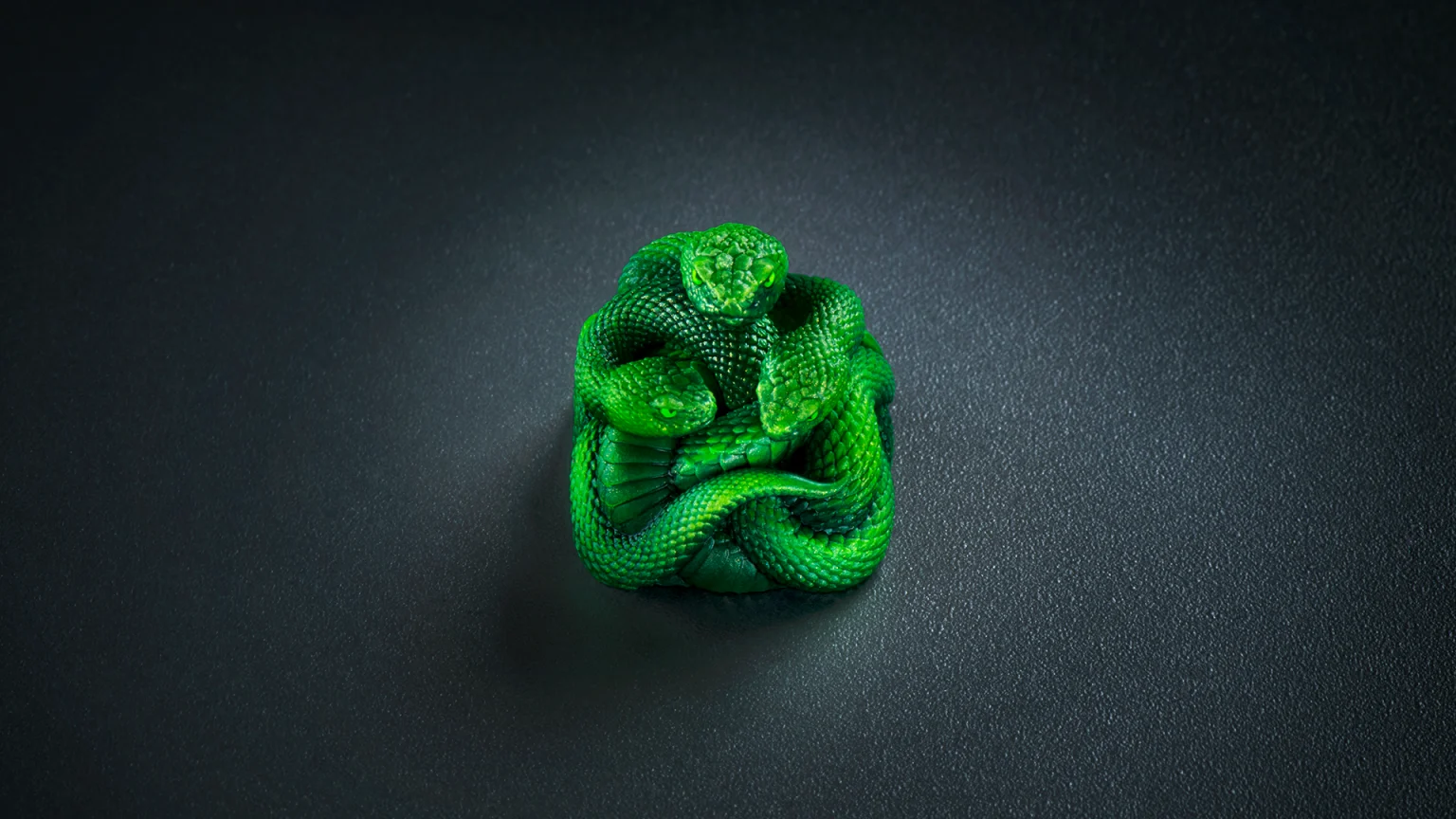 Razer Triple-Headed Snake artisan keycap on a dark surface