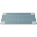 Views of the spacious Retro Future Desk Mat, highlighting its elegant retro-futuristic landscape design in sophisticated muted tones.