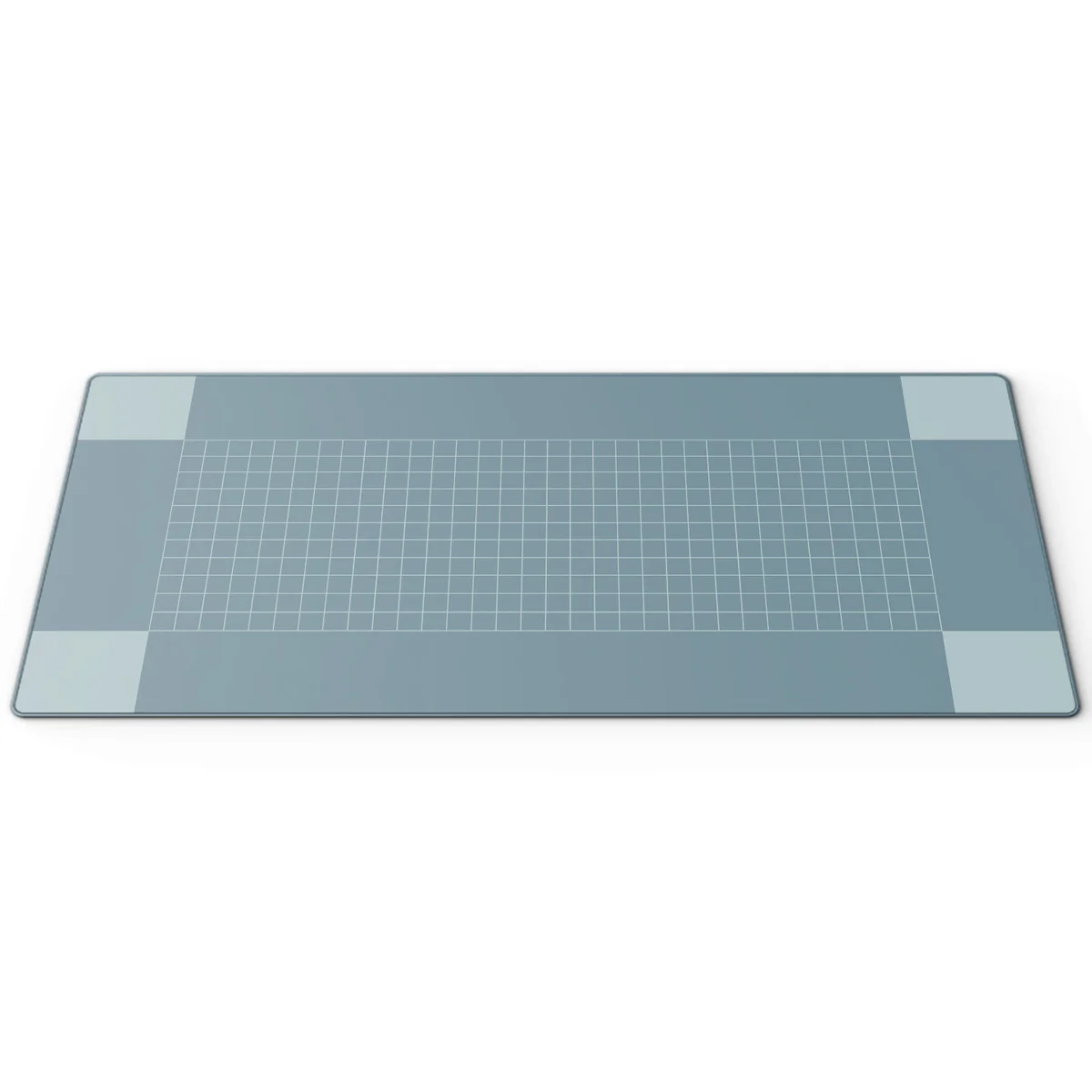Views of the spacious Retro Future Desk Mat, highlighting its elegant retro-futuristic landscape design in sophisticated muted tones.