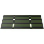 Side view of the Artistic Retro-future Desk Mat, featuring a minimalist design with elegant retro-futuristic geometric patterns, ideal for modern.