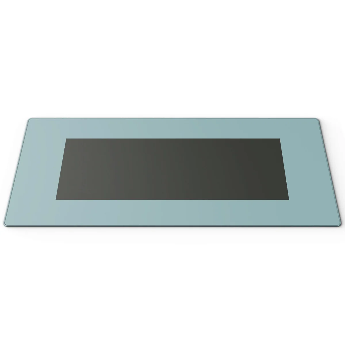 Artistic retro-future desk mat from a unique angle, revealing its vibrant, detailed design and premium texture, perfect for inspiring creative setups.