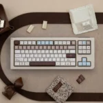 Coco Duck Cherry Keycap Set featuring charming duck illustrations, evoking a cozy and artistic aesthetic for mechanical keyboards.