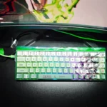 Exclusive Zoro Keycap Set gallery showcasing premium PBT dye-sub keycaps with iconic One Piece Zoro imagery, samurai motifs, and vibrant green accent.
