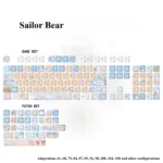 Explore this charming Sailor Bear MOA Keycap Set from various angles, highlighting its whimsical bear design, vibrant ocean hues.