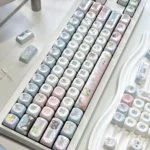 Artistic views of Sailor Moon Jade MOA Keycaps, highlighting their magical girl aesthetic, premium jade resin, pastel colors, and elegant MOA profile.
