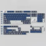 Striking Samurai Blue translucent double-shot keycap set. A unique angle reveals its deep, luminous blue and premium finish, ideal for an elegant keycaps.