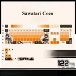 Exclusive Sawatari Coco Keycaps, Magical Girl Witch Trials set. Detailed views highlight anime art, mystical dark fantasy design, and backlighting.
