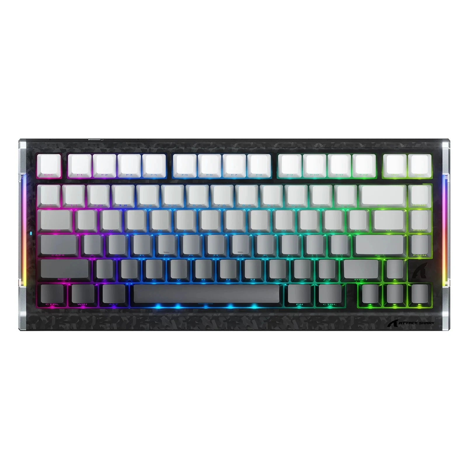 Official R86 HE Moonlight image with plain light and dark keycap tops