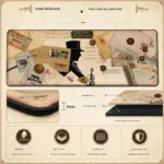 Artistic detail of the exclusive Sherlock Holmes 221B Baker Street Desk Mat, featuring vintage detective aesthetics and intricate cipher motifs.