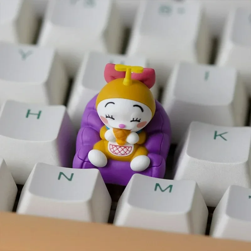 Charming Dorami ESC keycap, a playful artisan collectible featuring the iconic character vibrantly crafted in a sitting pose.