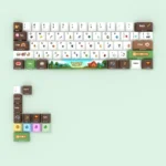 Vibrant Stardew Valley Pixel Art PBT Dye-Sub Translucent Keycaps with unique four-sided transparency. Evokes the cozy, enchanting farm life aesthetic.