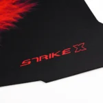 Strike X PAD gaming mouse pad, sleek black, featuring smooth fabric glide and superior natural rubber grip for optimal gaming control.