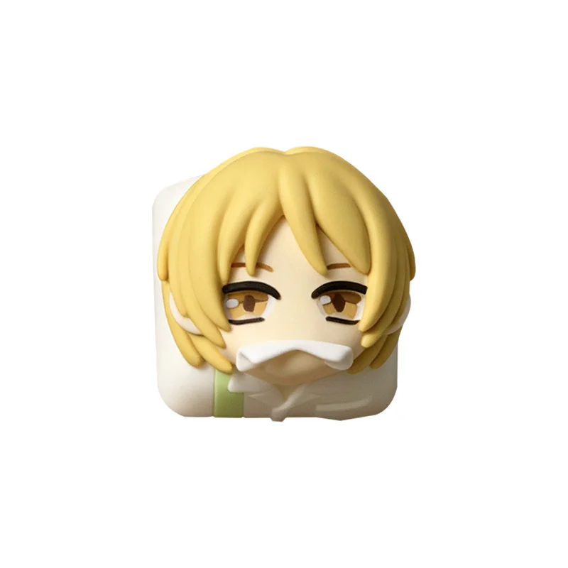 Exclusive Natsume's Book of Friends resin artisan keycap, handcrafted. Views highlight charming anime characters and delicate details.