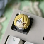 Multiple angles of a handcrafted Natsume's Book of Friends resin artisan keycap, showcasing its charming anime character sculpture and delicate aesthetics.