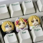 Exclusive Handcrafted Natsume's Book of Friends resin artisan keycap, meticulously sculpted with charming anime characters for a delicate, whimsical design.