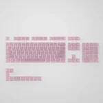 The Fox's Wedding PBT dye-sub keycaps (97-key) with mystical pink fox designs, alongside the unique 115-key light pink transparent variant.