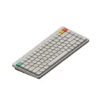 NODE75 Vintage White Tri-Mode Mechanical Keyboard, an elegant, premium device with vintage-inspired minimalism, showcasing its customizable and dual-profile.