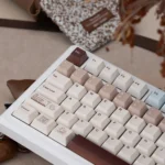 Joyful Cocoa Duck Tri-Mode Themed Mechanical Keyboard, displaying its charming design, warm hues, delightful details, and silent linear switches.