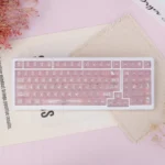 Adorable UR98 Daily Life Tri-Mode Mechanical Keyboard, featuring its cute design, soft colors, and silent typing for delightful wireless fun.