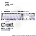 Violet PBT Keycap Set: 'Violet Underworld Oracle' variant in new cherry profile. Displays deep violet and shadowy hues with mystical, unique glazed legend.