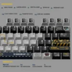 Wandering Earth Underground City PBT Keycap Set. Views reveal intricate dystopian architecture, dark metallic finish, and exclusive sci-fi details.