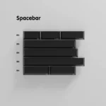 High-contrast image of WOB Pure Black PBT Cherry keycaps, featuring classic black and white for a minimalist and durable premium keyboard aesthetic.