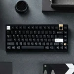 WOB Pure Black PBT Cherry keycaps, featuring durable PBT and crisp doubleshot legends. A refined black and white aesthetic.