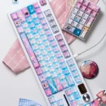Premium Wuthering Waves Aemeath Mecha PBT Keycap Set main display, showcasing futuristic design and durable texture for gamers.