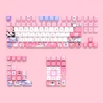Vibrant Zenless Zone Zero Remielle Dan translucent PBT keycaps set, with game-inspired side-engraved character legends for a premium custom keyboard.