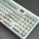 Adorable zoo MOA PBT keycap in a gallery shot, highlighting its charming, vibrant green, rounded animal design. A whimsical and playful keyboard accent.