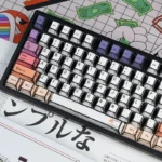 Full keyboard view of hand-drawn graffiti keycaps in PBT, featuring bold color-blocked modifiers and playful street art style.