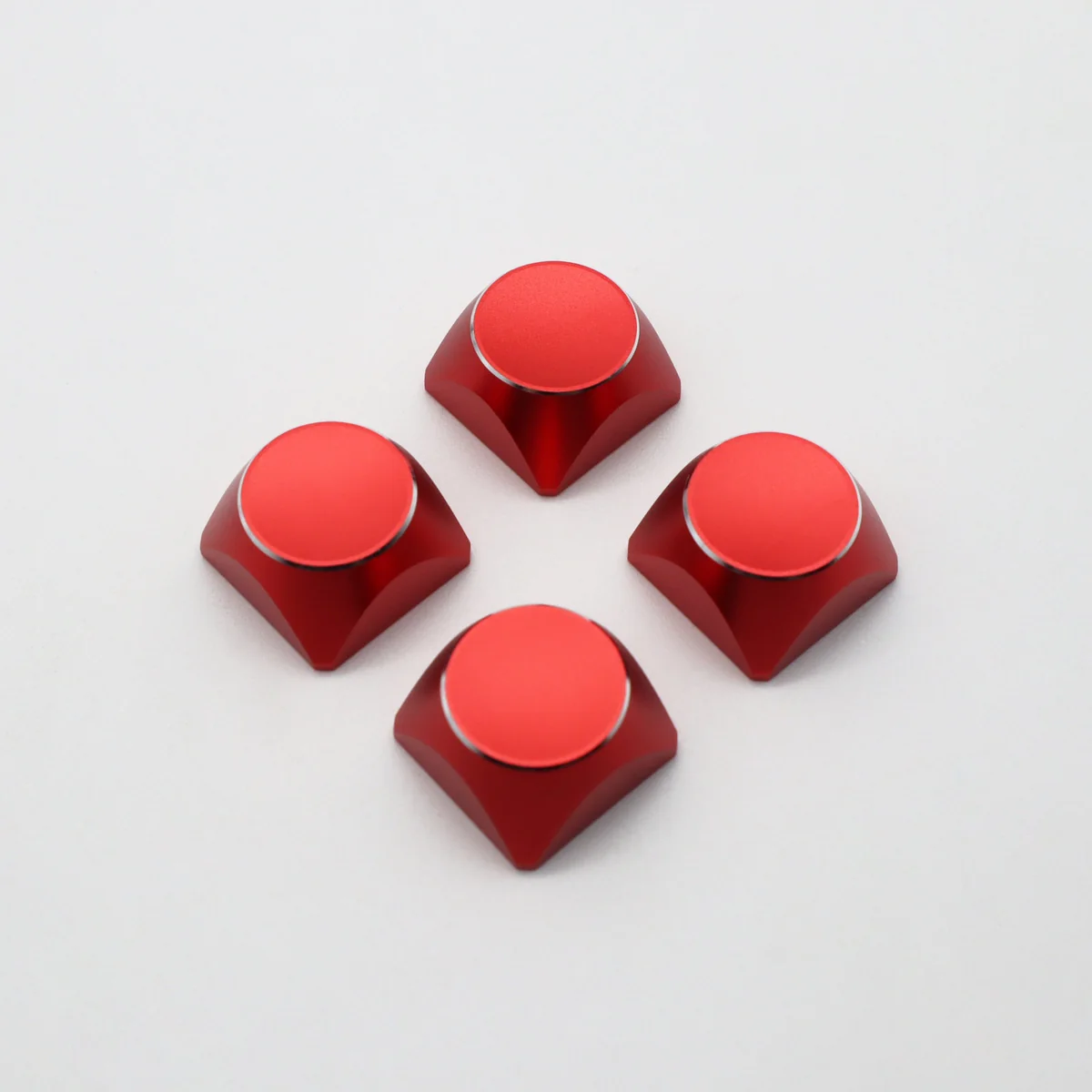 Premium aluminum Arrow keycaps with sleek metallic finishes and vibrant colors, highlighting their durable electroplated alloy and modern XDA profile.