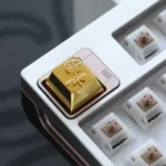 Limited edition light blue zinc alloy rose artisan metal keycap, intricate design, mysterious sea fog, and romantic elegance.