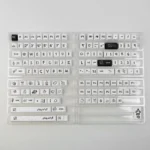 Explore different angles of the durable 131-key Astronaut PBT keycap set, showcasing crisp dye-sublimated space legends on a clean white base.