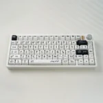 Astronaut PBT Keycaps set, displaying durable PBT with crisp dye-sublimated astronaut legends on a clean white base. Playful space theme.