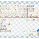 Main image of Whimsical Biscuit Diary PBT MOA Keycaps, showcasing the full set with warm, creamy PBT and charming biscuit motifs.