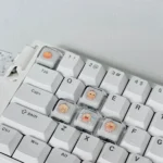 Close-up of the adorable Capybara Couple Lumei XDA translucent keycaps, showcasing their whimsical design and glowing PC material from multiple angles.