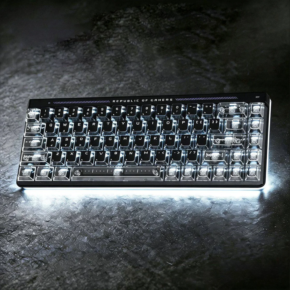 Classic Replica UV Black Cherry Keycap Set crafted from durable PBT+PC, featuring illuminated legends for stunning backlit keyboards and full layout compatibility.